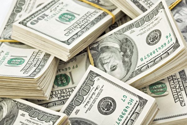 Bundles of US dollar banknotes