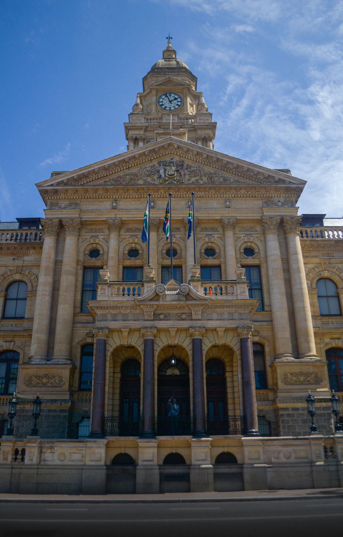 Grand columned facade of a civic public building